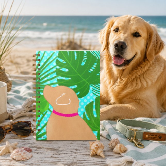 Green Tropical Island Yellow Dog Notebook Notizblock (Von Creator hochgeladen)