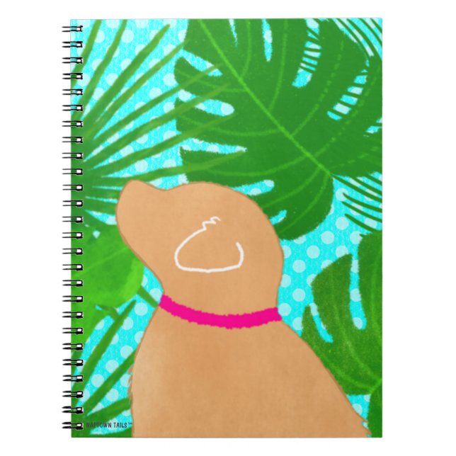 Green Tropical Island Yellow Dog Notebook Notizblock (Vorderseite)
