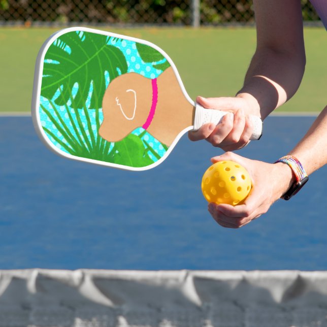 Green Tropical Island Yellow Dog Pickleball Paddel Pickleball Schläger (InSitu)