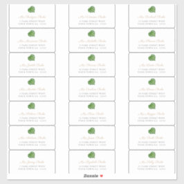 Green Tropical Leaf Guest Envelope Address Labels