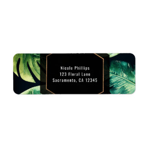 Green Tropical Leaves Black Elegant