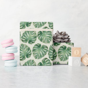 Green Tropical Monstera Blätter Muster Geschenkpapier