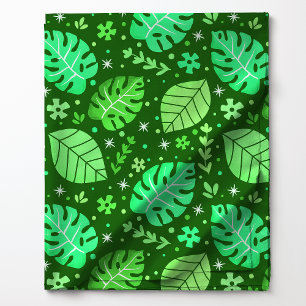 Green Tropical Monstera Leaf Muster Stoff