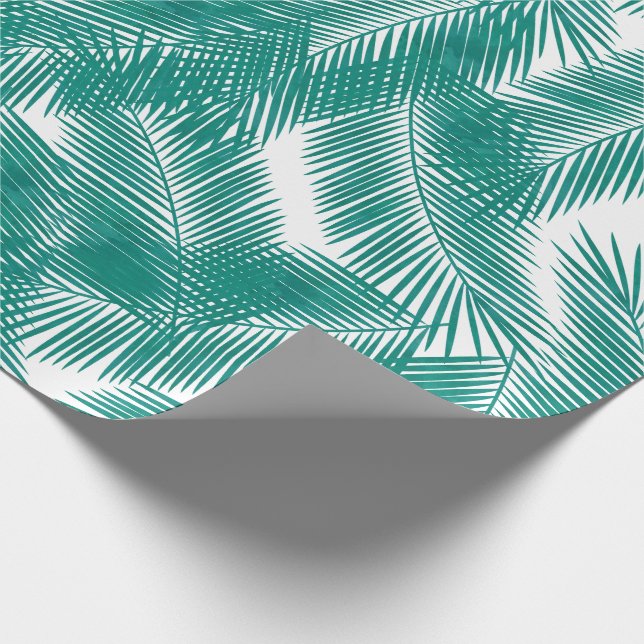 Green Tropical Palm Blätter Muster Geschenkpapier (Ecke)