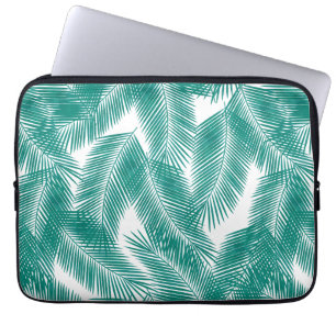Green Tropical Palm Blätter Muster Laptopschutzhülle