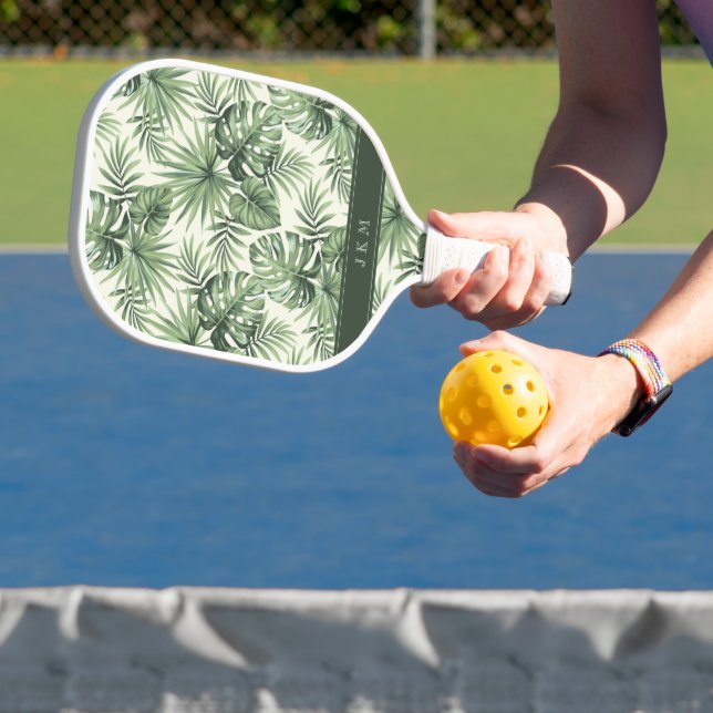 Green Tropical Palm Blätter Muster Pickleball Schläger (InSitu)