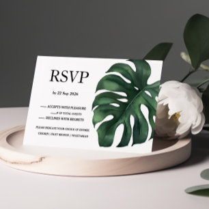 Green Tropical Palm Blätter Response Card UAWG RSVP Karte
