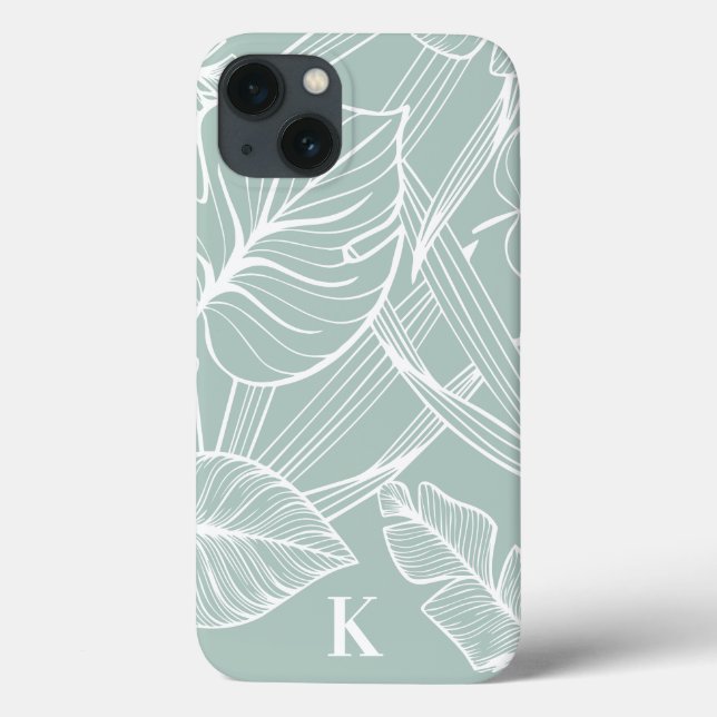 Green Tropical Palm Leaf Muster Case-Mate iPhone Hülle (Rückseite)