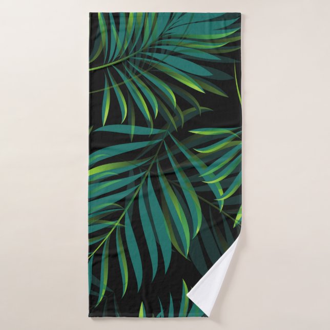 Green tropical palm leaves. Seamless pattern graph Badehandtuch (Badehandtuch)