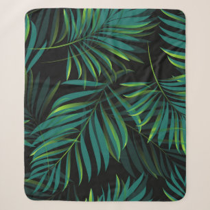 Green tropical palm leaves. Seamless pattern graph Sherpadecke