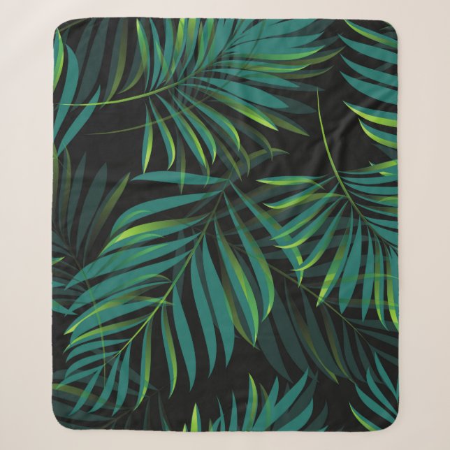 Green tropical palm leaves. Seamless pattern graph Sherpadecke (Vorderseite)