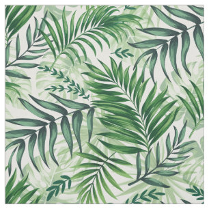 Green Tropical Palm & Monstera Blätter Stoff