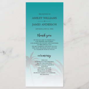 Green Tropical Palm Tree Beach Hochzeit Programm