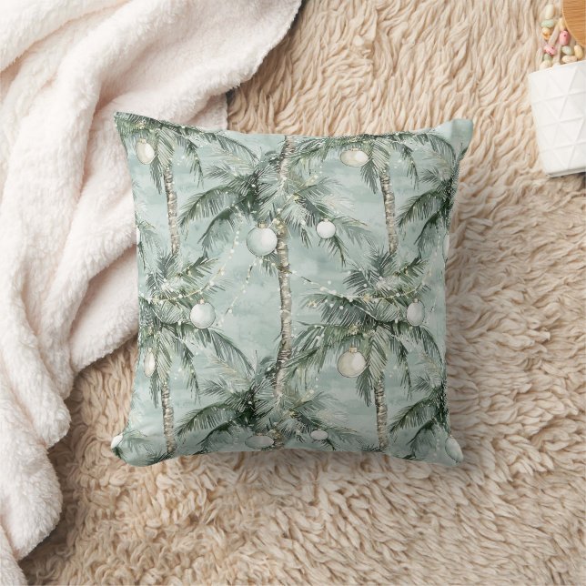 Green Tropical Palm Trees Christmas Kissen (Decke)