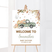 Green Truck Pumpkin Welcome Baby Dusche
