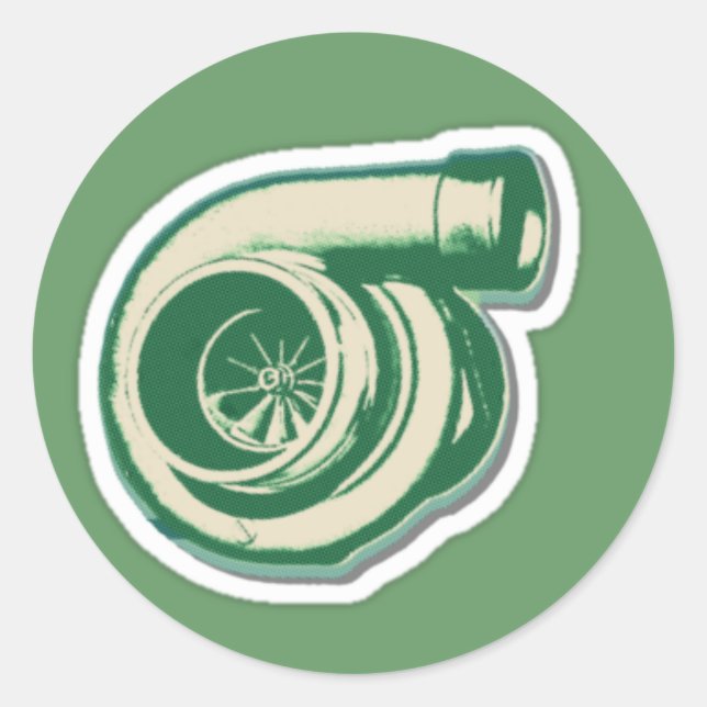 Green Turbo Runder Aufkleber (Vorderseite)
