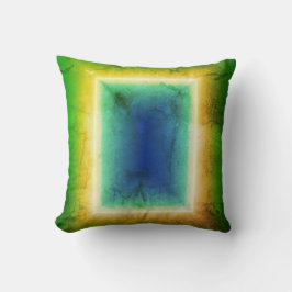 Green Turquoise Door Neon Illusion Effekt Kissen