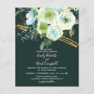 Green Turquoise Floral Gold Foto Hochzeit