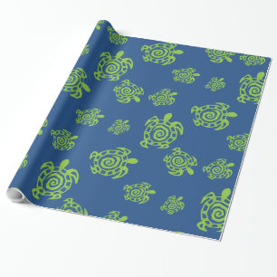 Green Turtle Pattern Geschenkpapier