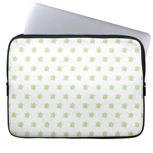 Green Turtle Pattern Laptop Sleeve (Vorderseite)