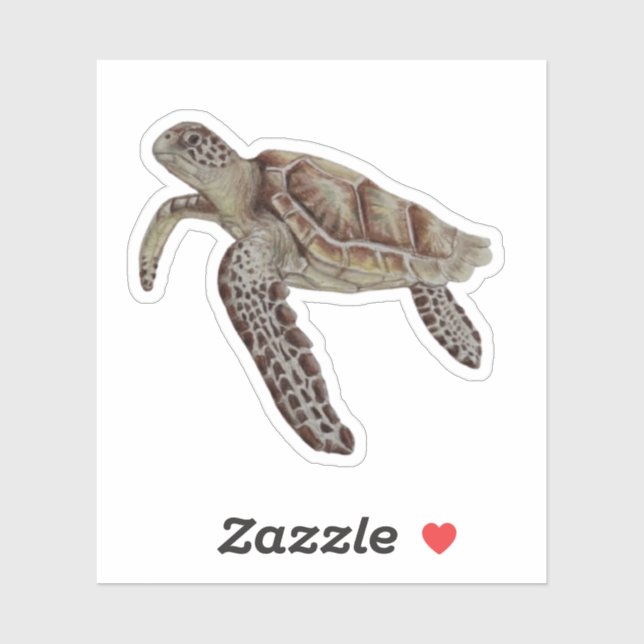 Green Turtle Sticker (Blatt)
