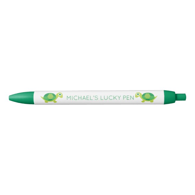 Green Turtle Viel Glück Charm Pen für Prüfungen un Kugelschreiber (Vorderseite)