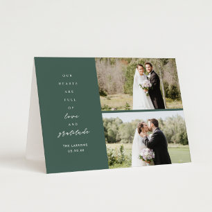 Green Two Foto Folded Wedding Danke