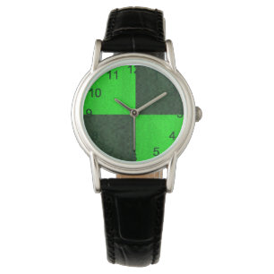 Green Two Toned Mosaic, Ladys Wristwatch Armbanduhr