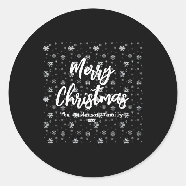 Green Tygraphy Minimal Modern Merry Christmas T Sh Runder Aufkleber (Vorderseite)