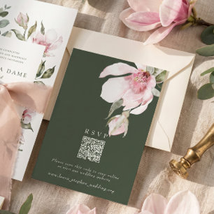 Green UAWG Online QR Code Wedding Website Card Einladung