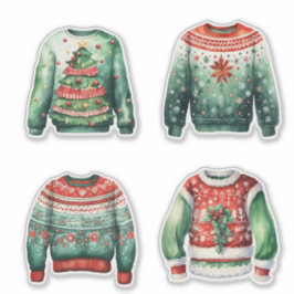 Green Ugly Christmas Sweaters Aufkleber