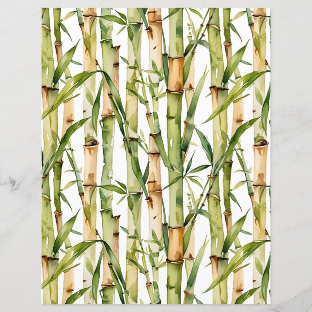 Green und Beige Bamboo Muster (Vorderseite)