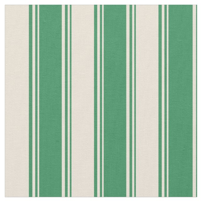Green und Bisque Cfarbene Streifen Stoff (Nahaufnahme)