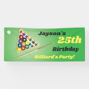 Green und Black Billiard Pool Party Banner
