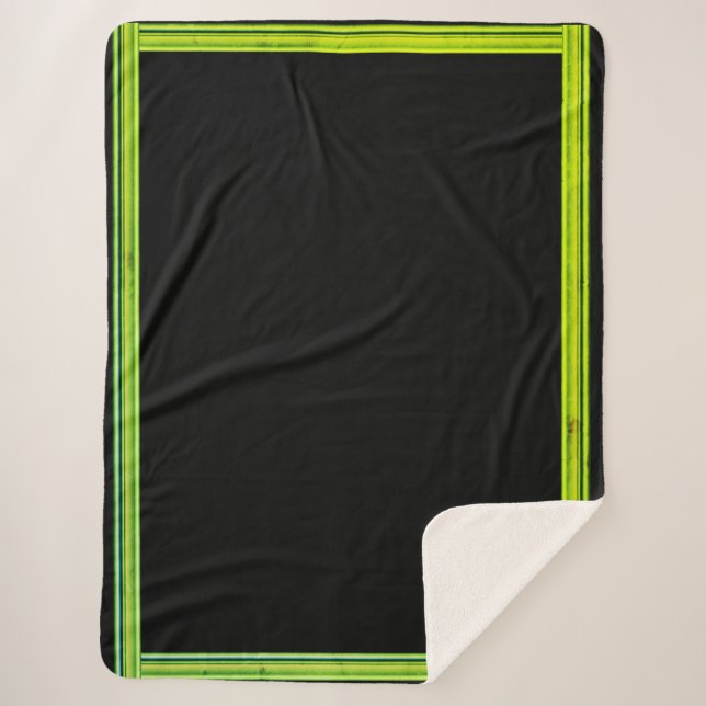 Green und Black Blanket 60"x 80" Sherpadecke (Vorderseite)