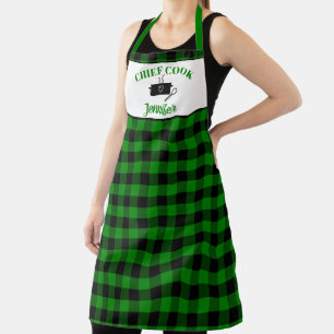 Green und Black Cook Buffalo Kariertes Muster Schürze