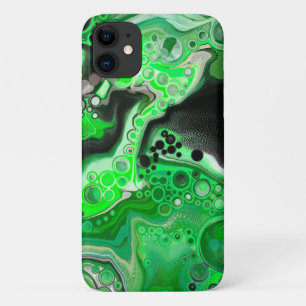 Green und Black Digital Fluid Art Pour Painting Case-Mate iPhone Hülle