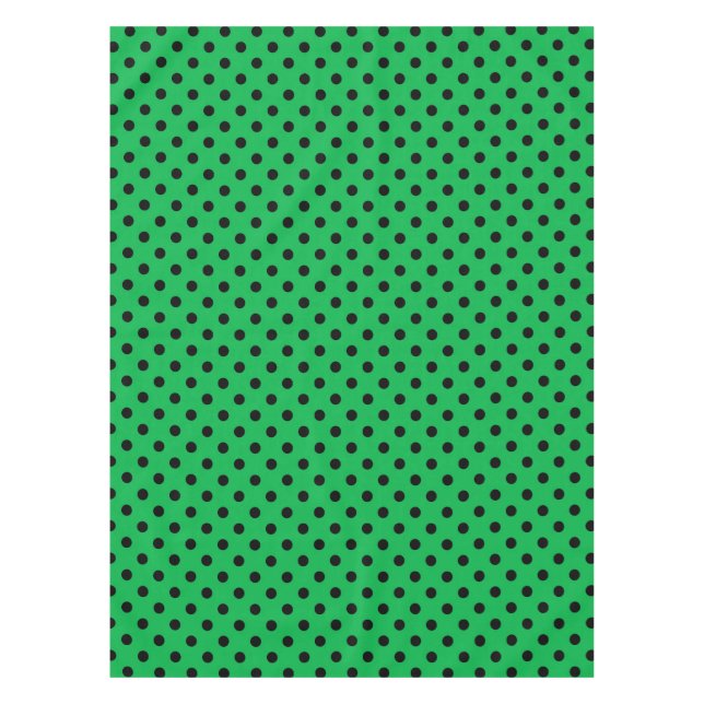 Green und Black Polka Dots Tischdecke (Vorderseite)
