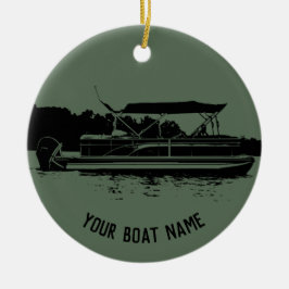 Green und Black Pontoon Boat Ornament