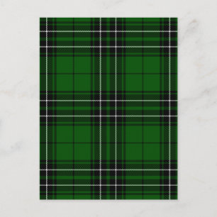 Green und Black Scottish Clan MacLean Tartan Postkarte