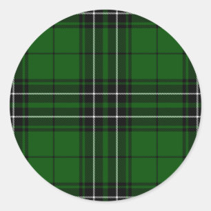 Green und Black Scottish Clan MacLean Tartan Runder Aufkleber