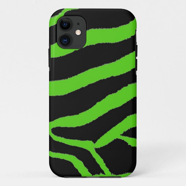 Green und Black Zebra Fur Print Case-Mate iPhone Hülle (Rückseite)