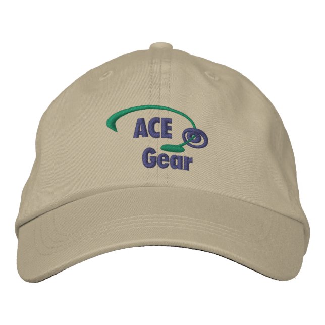 Green und Blue Ace Gear bestickt Hat Bestickte Kappe (Vorderseite)
