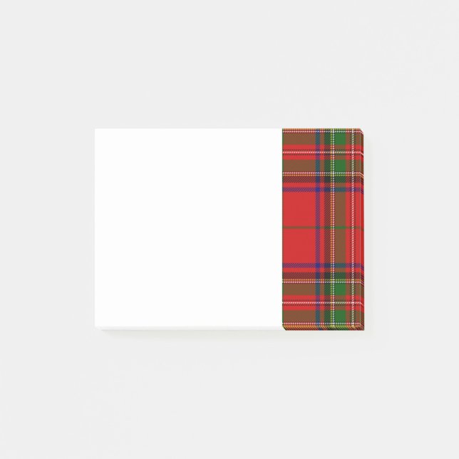 Green und Blue Clan Stewart Tartan Post-it Klebezettel (Vorderseite)