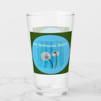 Green und Blue Daisy Blume Personalisiert Glas