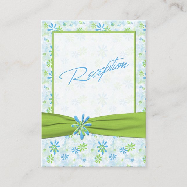 Green und Blue Floral Enclosure Card Begleitkarte (Vorderseite)