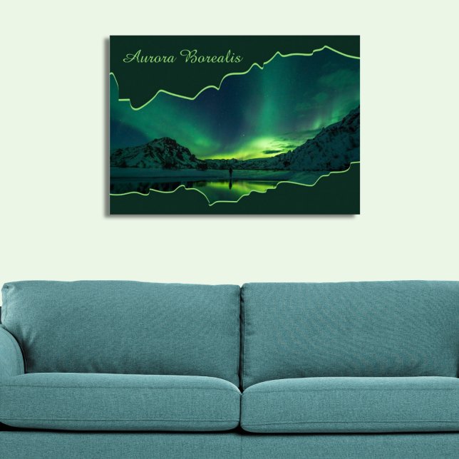 Green und Blue Northern Lights Ripped Frame Foto Poster (Green and Blue Northern Lights Ripped Frame Photo Poster)