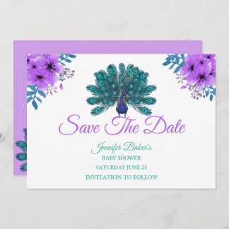 Green und Blue Peacock | LILA BLUME Save The Date