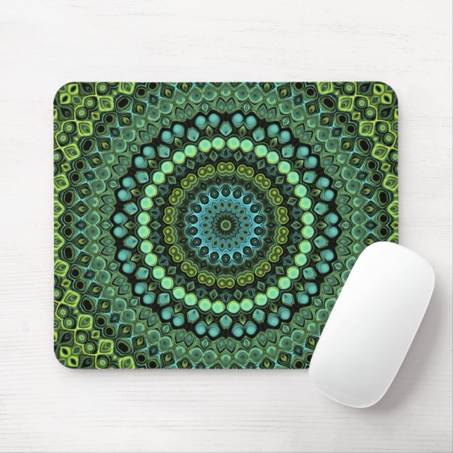 Green und Blue Peacock Mandala Design Mousepad (Mit Mouse)
