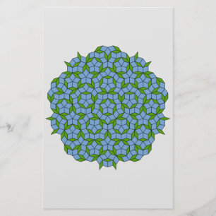 Green und Blue Penrose Rhombus Muster Briefpapier